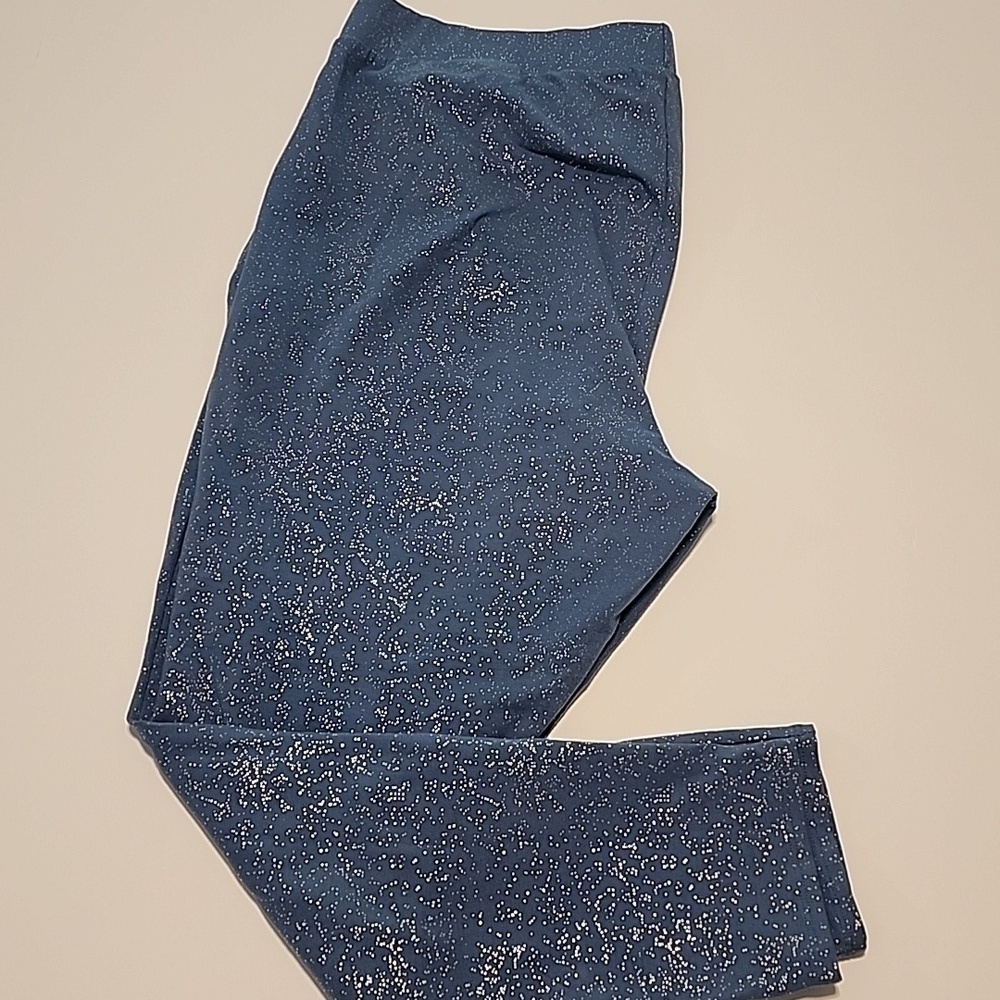Torrid Blue leggings metallic speckles sz 3 / 3X pockets 26" inseam